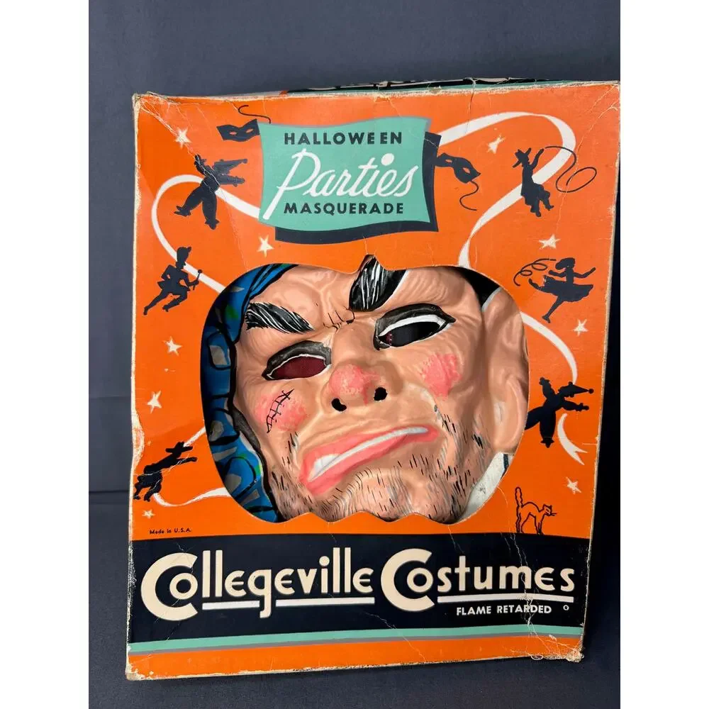Vintage Collegeville Costume and Mask with Original Box (Read)